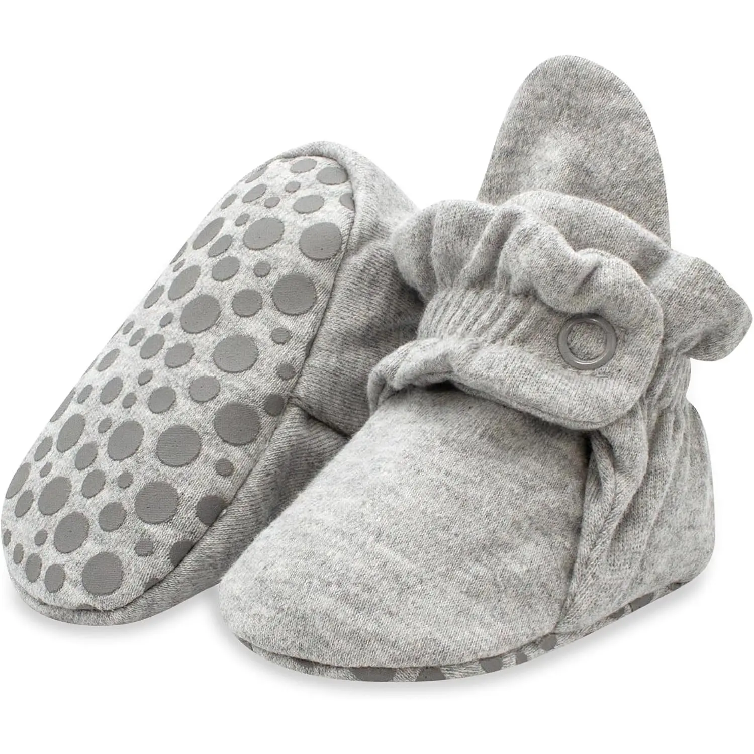 Unisex Organic Cotton Baby Booties - Stay-On Fit, Non-Slip, Newborn Sizes to Toddler, All Seasons