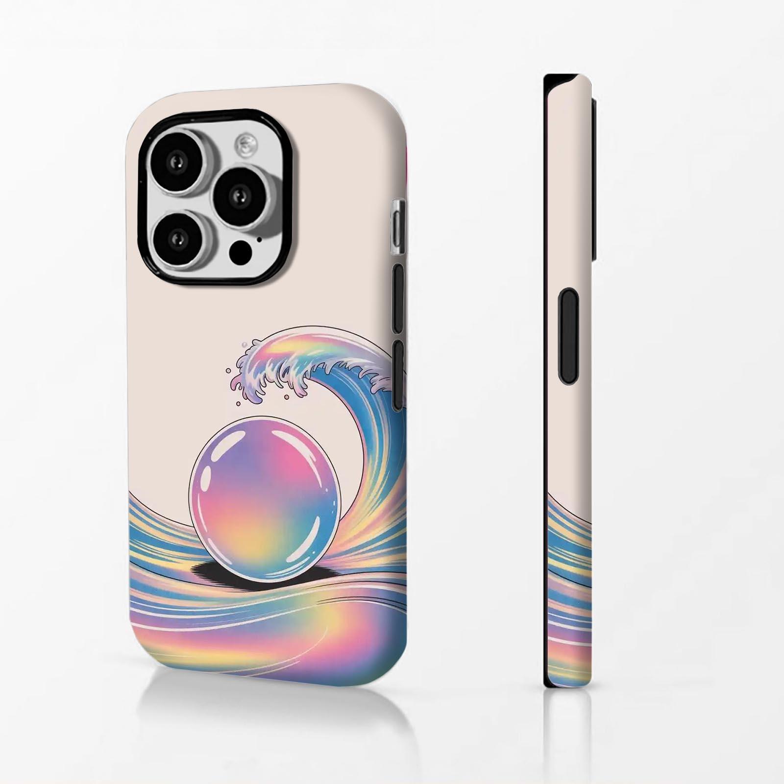 Wave, sphere, gradient Soft And Hard Two-In-One Film Printed Full Pattern Case For IPhone 16 15 14 13 1211 Pro Max Plus Phone Case