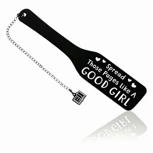 Metal Bookmark, Dark Romance Paddle Style Book Marker with Book Charm, Black Engraved Metal Book Mark, Spicy Bookish Gift for BookTok Readers & Smut Book Lovers