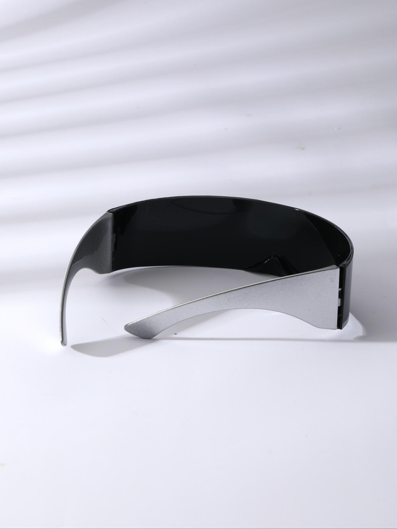 Punk Style Full Face Shield Glasses, Trendy Reflective Design Glasses for Everyday Use, Fashion Accessories for Outdoor Activities, Visor Lens