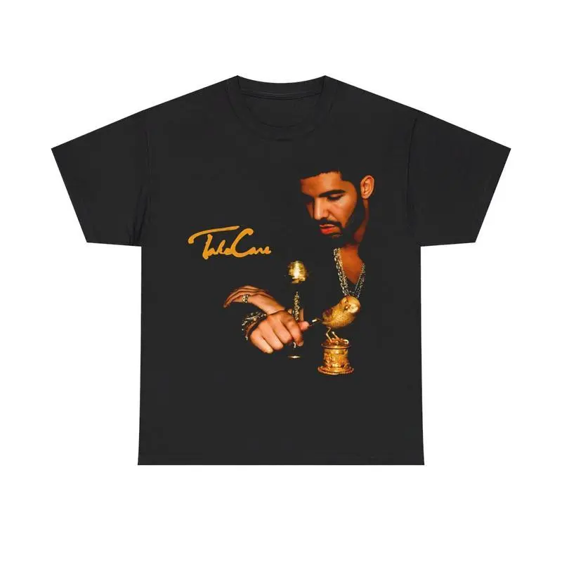Drake Vintage Hip Hop Rap Shirt Streetwear Music Inspired Shirt For Take Care Fan Casual Classic Cotton Menswear Retro T-Shirt Top Comfy Graphic Smooth Tee Underwear Tshirt Shortsleeve graphic tee