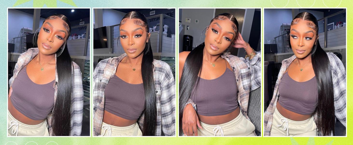 Bling Hair Straight Human Hair Wig 13x6 13x4 Transparent Lace Front Wigs Straight Human Hair Lace Frontal Wigs 180% Density With Baby Hair TikTokShopHolidayHaul