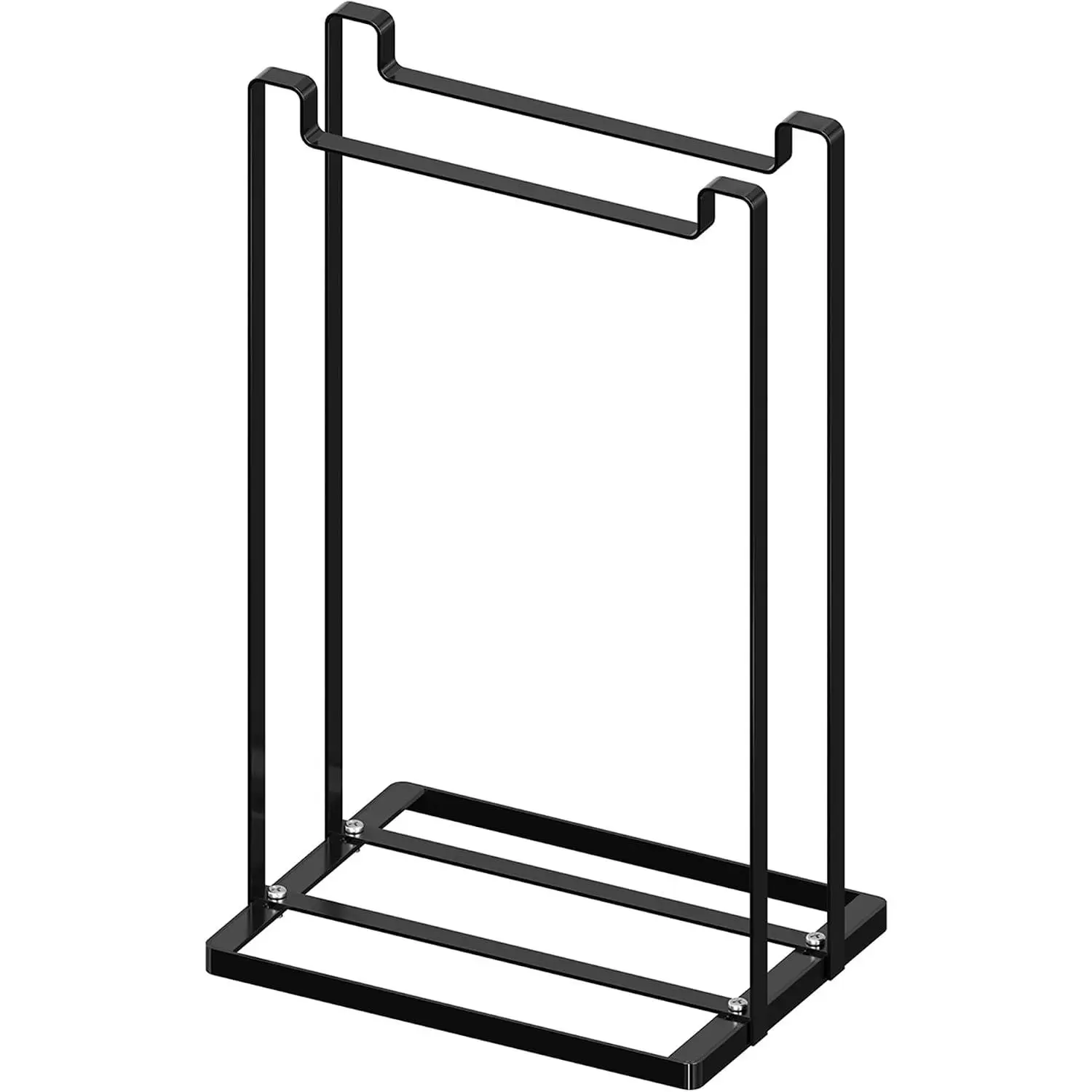 Modern Carbon Steel Hanger Organizer - Adjustable Compact Durable Stacker for Adults, Holds Up to 55 Wire/Plastic Hangers, Closet Use Space Saver for Laundry Room (Black)