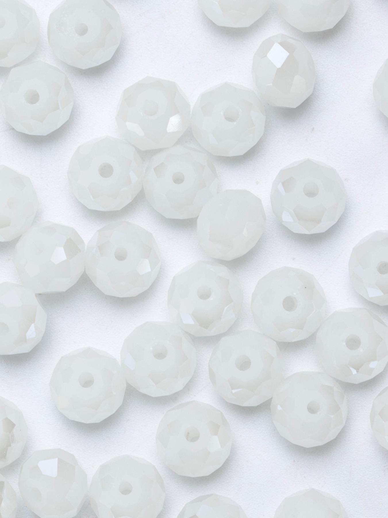 4/6/8mm White Glass Beads, Faceted Crystal Glass Beads, Fashion for Handmade DIY Necklace Bracelet Earrings, Jewelry Making Craft Supplies