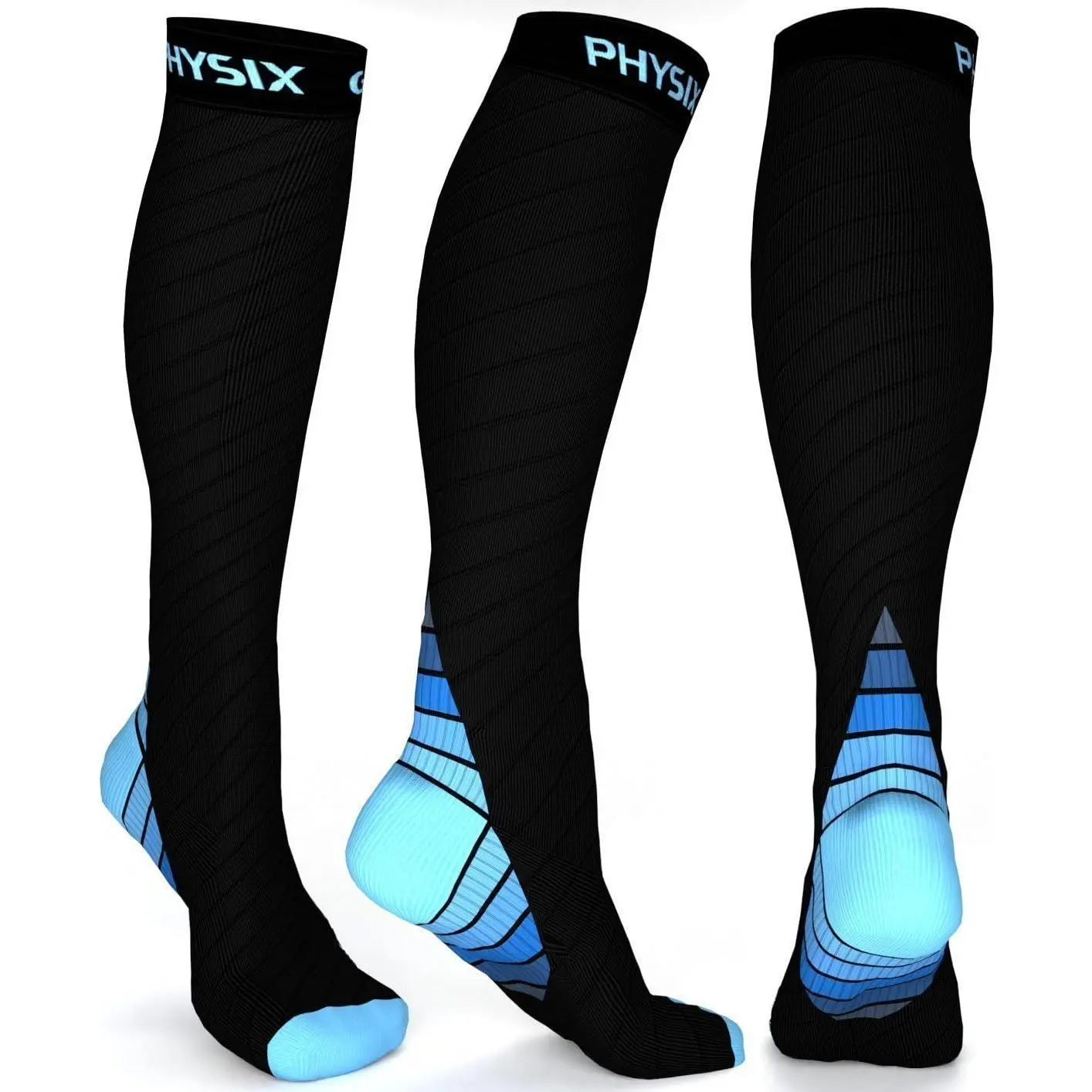 Athletic Knee High Compression Socks for Men & Women - Solid Sports & Workout Socks (20-30 mmHg) for Running, Circulation & Shin Splint Relief, Knee Highs, Sports Socks
