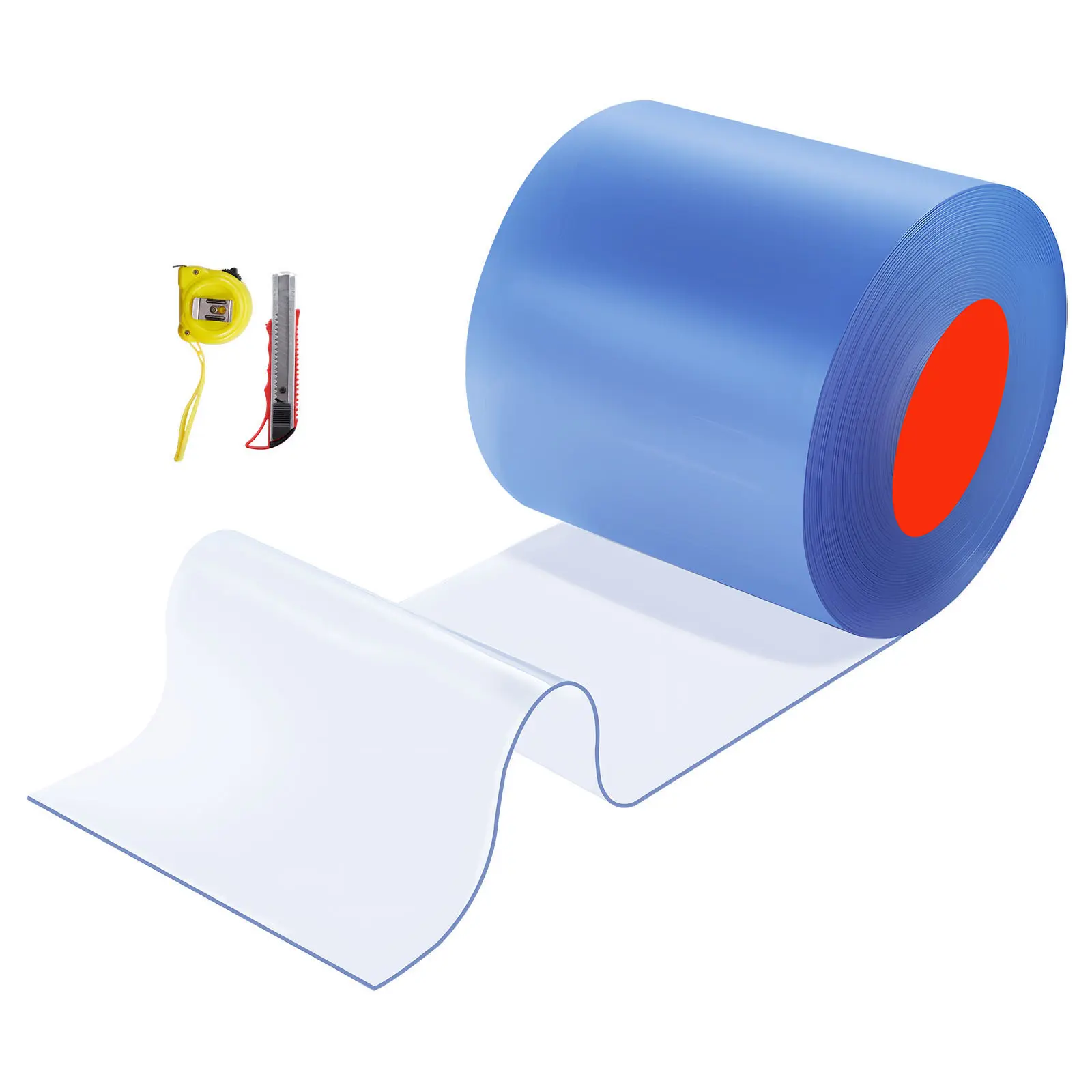 Clear PVC Strip Curtain, Length X Width, -68°F to 86°F(-55.6°C to 30°C) Temperature, PVC+DOTP Construction, Thermal Insulating Plastic Door Strip Bulk Roll