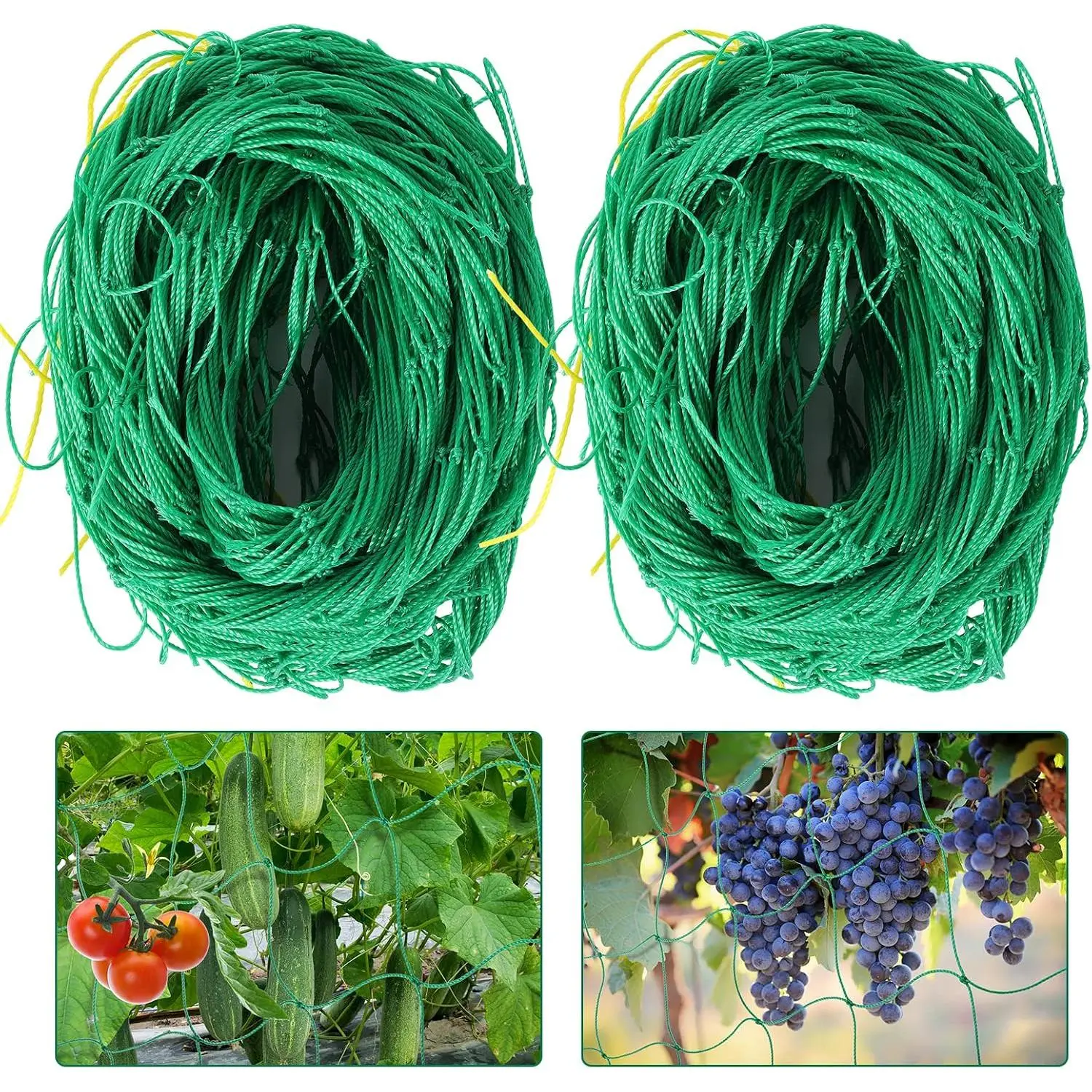 Trellis Netting for Climbing Plants, 2 Pack 5.9 ft x 16.4 ft Heavy Duty Garden Trellis Netting for Cucumber, Vine, Tomato, Plants Trellis Net for Climbing Vine Plants Fruits & Vegetables