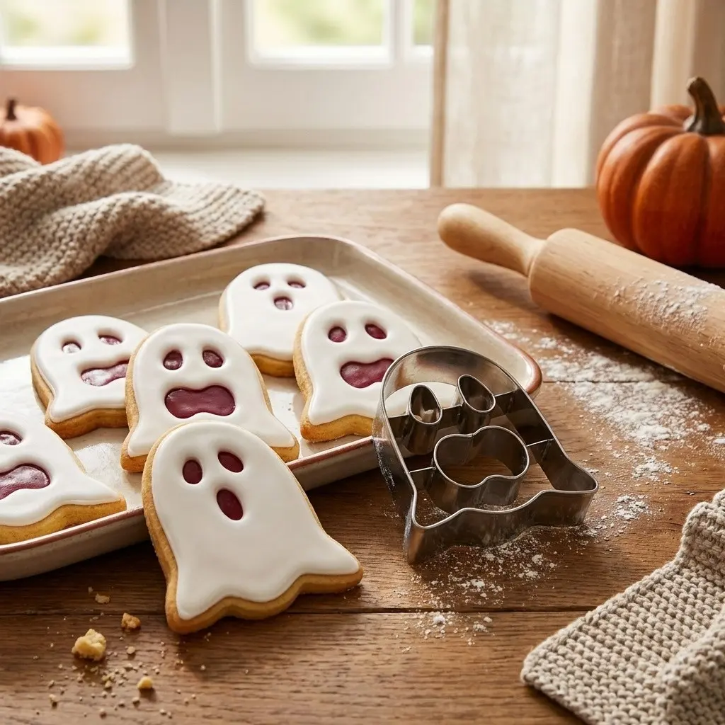 1 piece of a 3D Halloween Ghost Cookie Mold, a single-piece cookie cutter, and a 430 stainless steel blade. Can be washed in a dishwasher – suitable for baking DIY, Halloween-themed parties, and family baking activities.