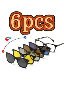 6pcs Interchangeable Lens Set, Fashion Decorative Eyewear, Daily Wear Glasses, Stylish Replacement Lenses, Versatile Accessory