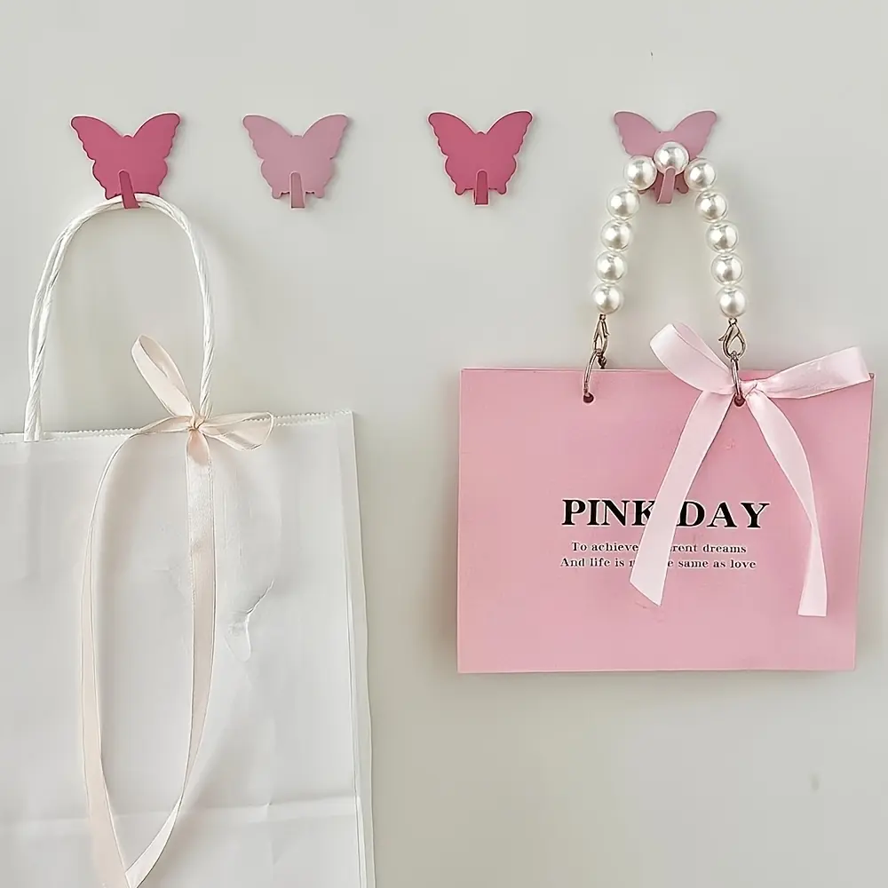 3pcs Cute Butterfly Wall Hook, Easy Style Decorative Metal Hook, Suitable for 'Rooms, Utility Hooks