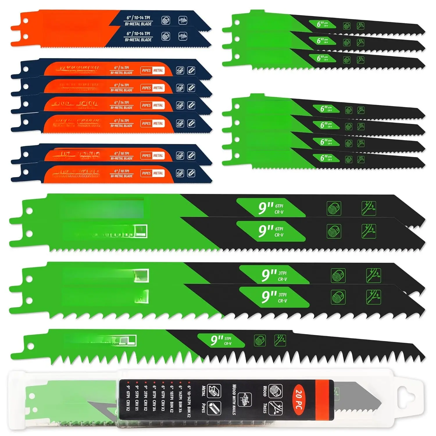 20- Reciprocating   Set, Professional  Tool Kit for Tree Pruning, Metal  and Common Materials in Homemade DIY Projects