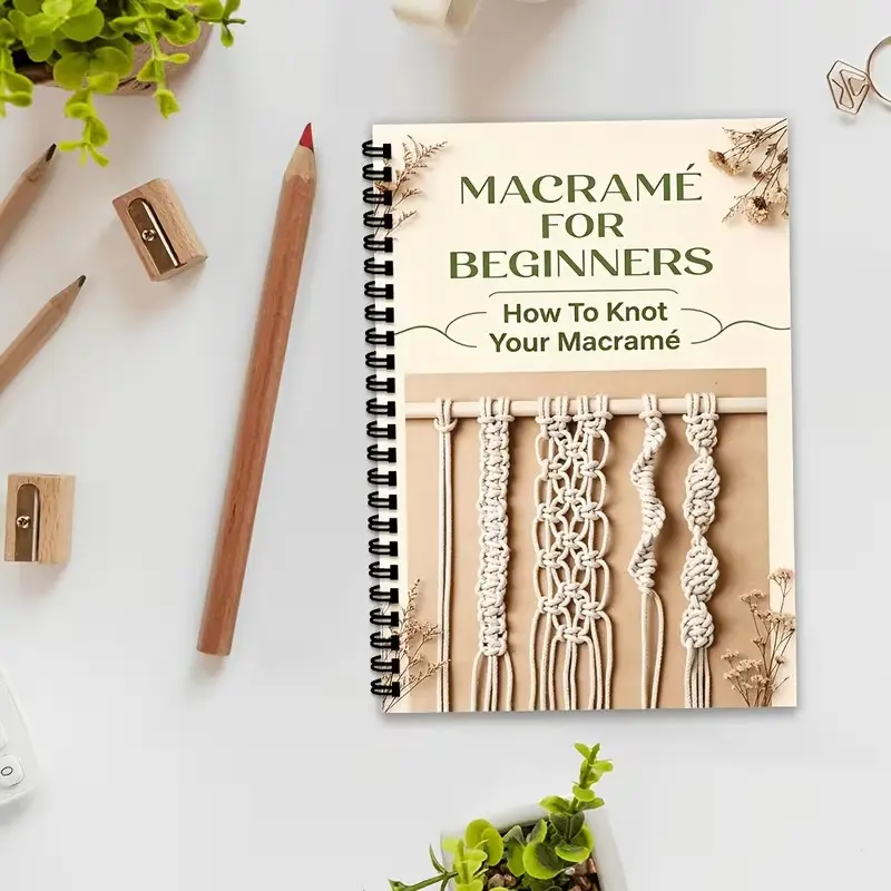 2026 Viral Macrame Spiral Notebook, Step-by-Step Knot Tutorial Book, Beginner DIY Cord Craft Learning Journal