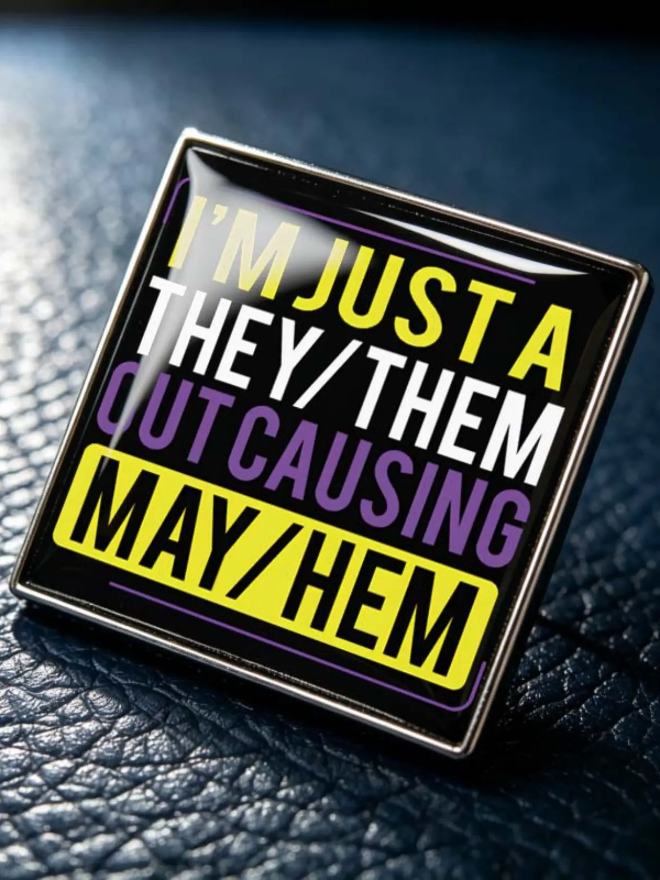 They/them Pronoun Pin Badge, Metal Alloy Lapel Pin, Fashion Accessory for Clothing, Hats, Backpacks, Ideal for Friends, Classmates, Colleagues