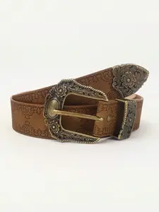 Boho Style Men's Belt, Vintage Western Buckle Belt, Streetwear Accessory, Perfect for Shirts, Pants, Jackets, Parties, Music Festivals