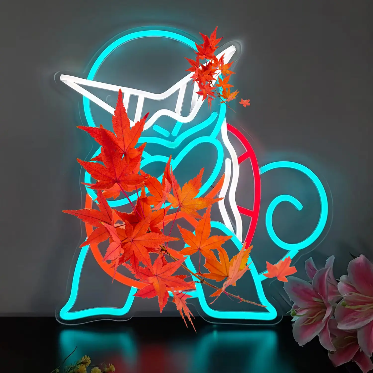 Cartoon Ninja Turtle USB Neon Sign, Multi-Color Dimmable LED Wall Light, Acrylic Backboard Decor for Game Room, Bedroom, Anime Style
