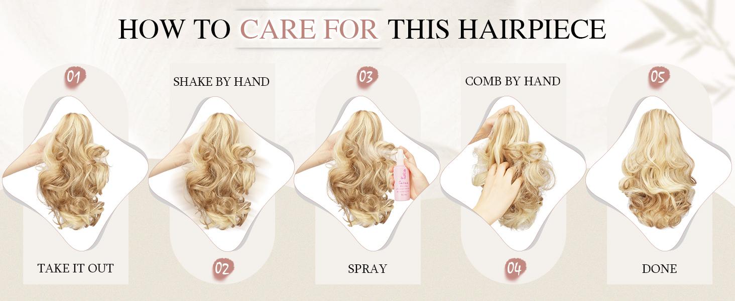 SOFEIYAN Ponytail Extension Claw Clip Ponytail Hair Extensions Long Curly Wavy Ponytail Fluffy Clip on Pony Tails Synthetic Hairpiece for Women