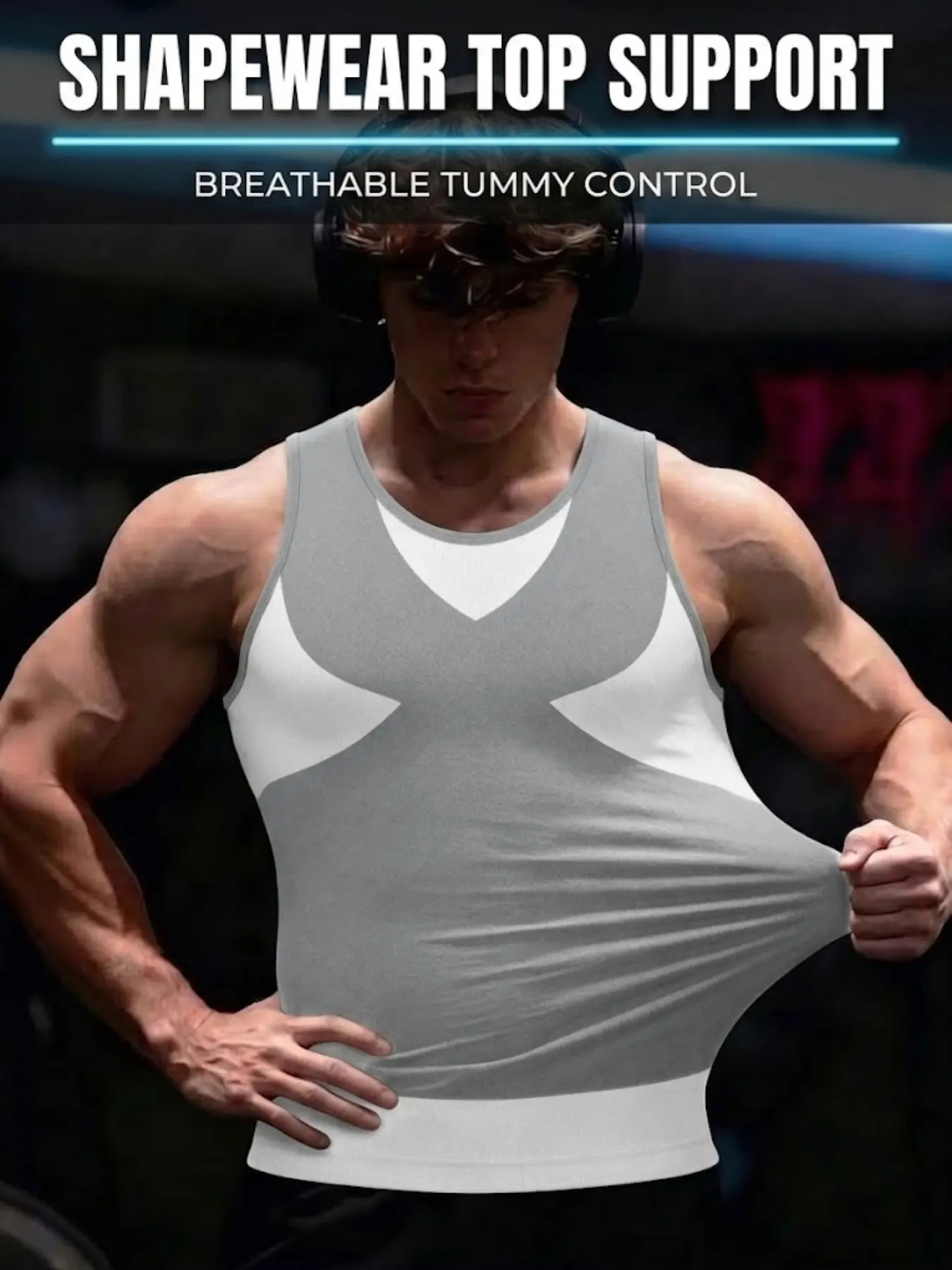 1 Count Men's Body Shaper Tops, Compression Shirt, Shapewear Vest, Exercise Tank Tops, Comfortable And Breathable Underwear,  Tight-Fitting Tummy Control Corset, Perfect For Sports, Exercise, Running & All Kinds Of Fitness Activities