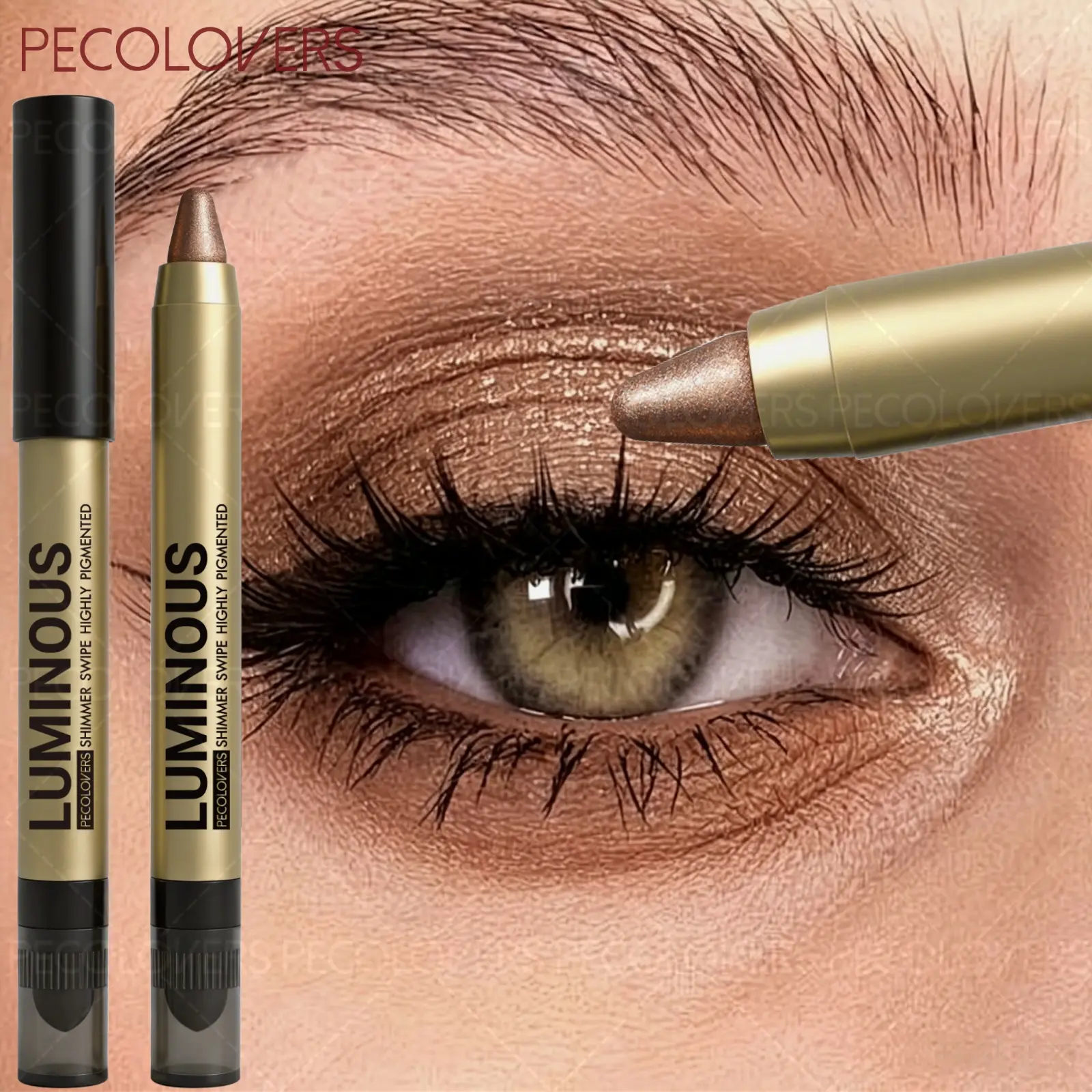 1PC Rotating Fine Shimmer Eye Shadow Stick, Waterproof and Sweat-proof, Highly Saturated Pearlescent, Smooth Texture, One-swipe Molding, Creating Stunning Eye Makeup, Suitable for Day and Night, Suitable for Parties, Photoshoots and Daily Makeup