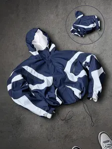 Men's Baseball Jacket, Streetwear Patchwork Windproof Hoodie, Long Sleeve Casual Jumper, All Seasons Fashion, H-Type Silhouette
