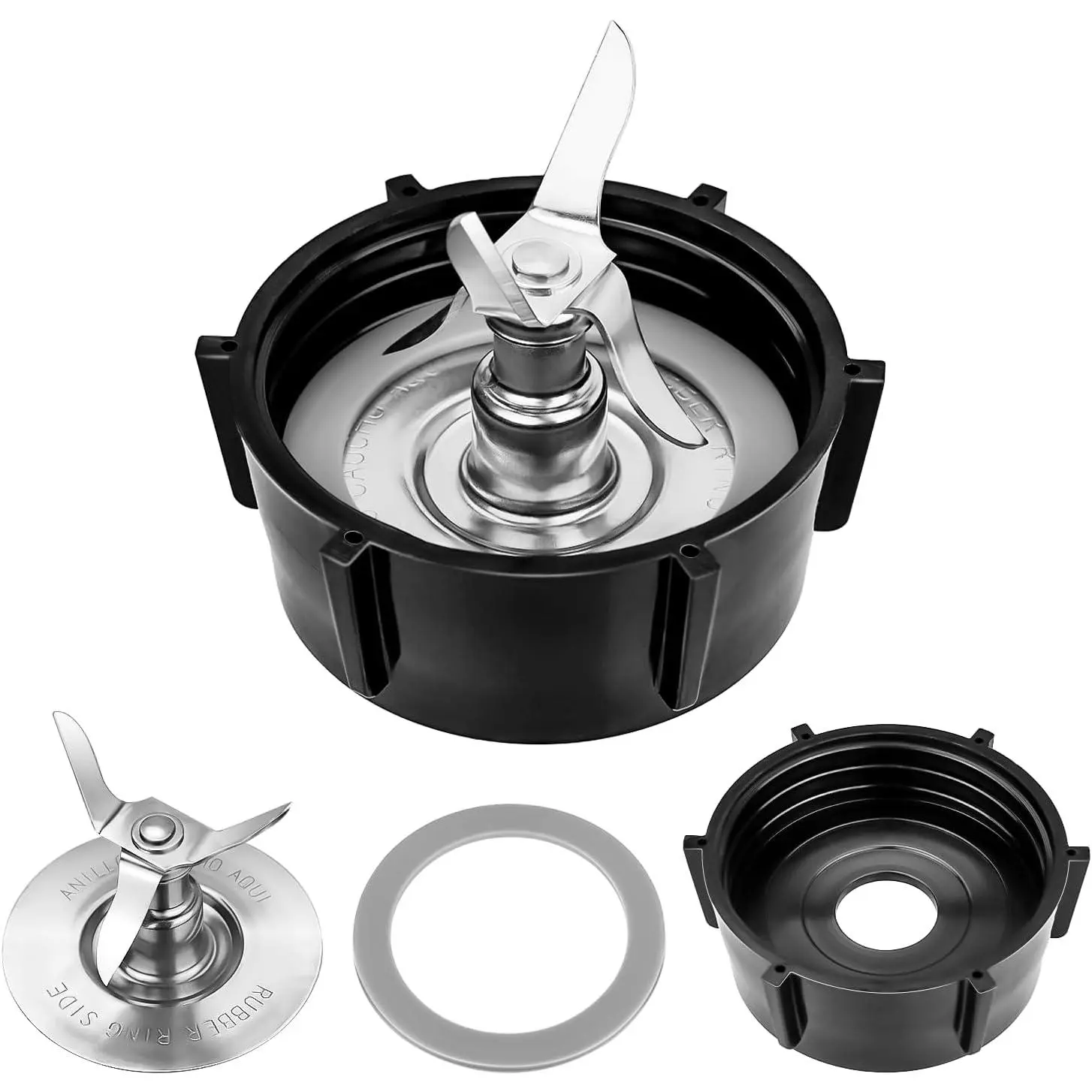 Osterizer Blender Cutter Blade Base Cap Gasket Parts Replaces Part Numbers: 031014, 148381 for Oster Fits glass, plastic, and stainless steel jars