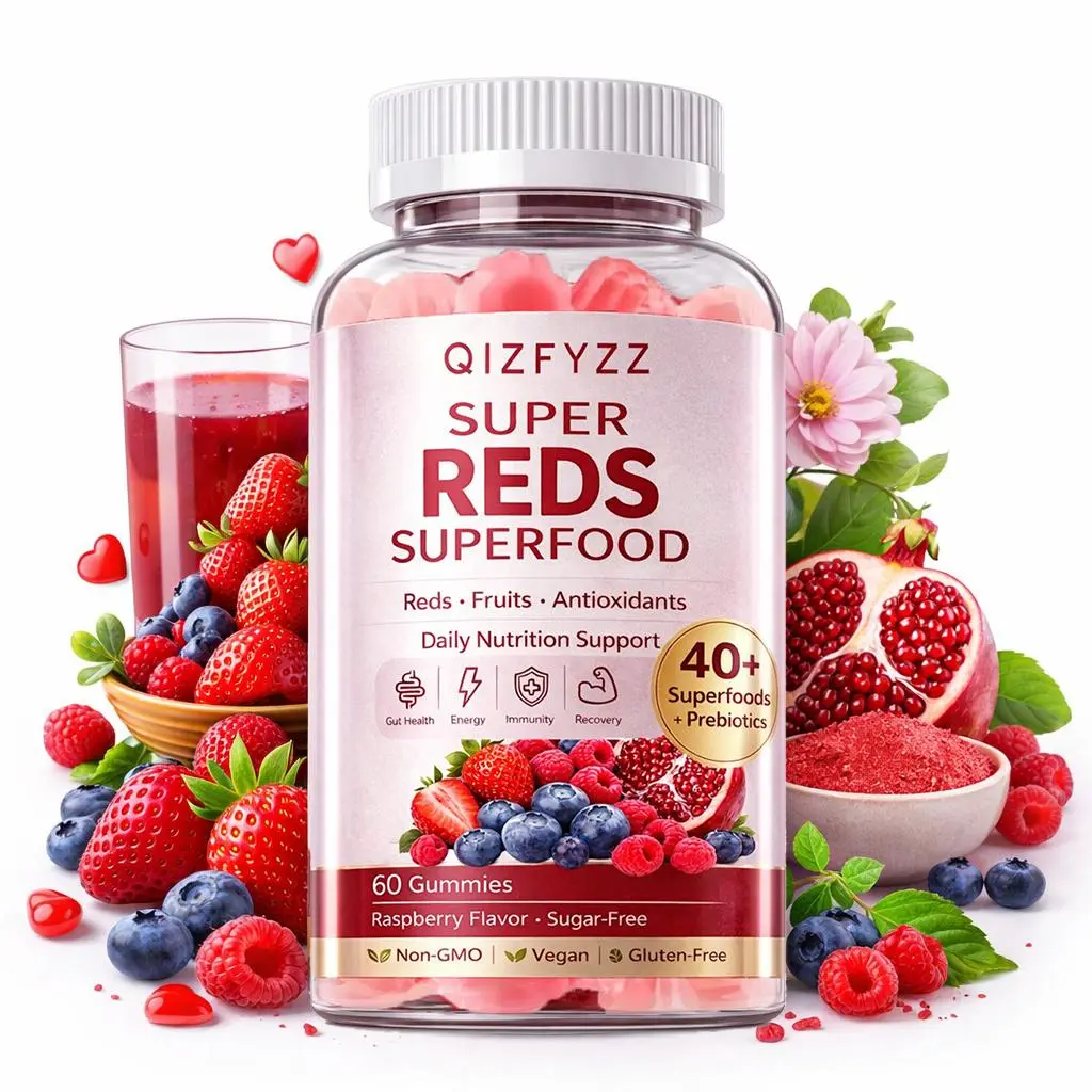 Chewable Super Green Vegetable Gummy Dietary Supplement - 60 Gummies with Daily Superfood Blend, Polyphenols, Antioxidant-Rich Fruits & Berries, Natural Energy Boost, Vitamin Infusion