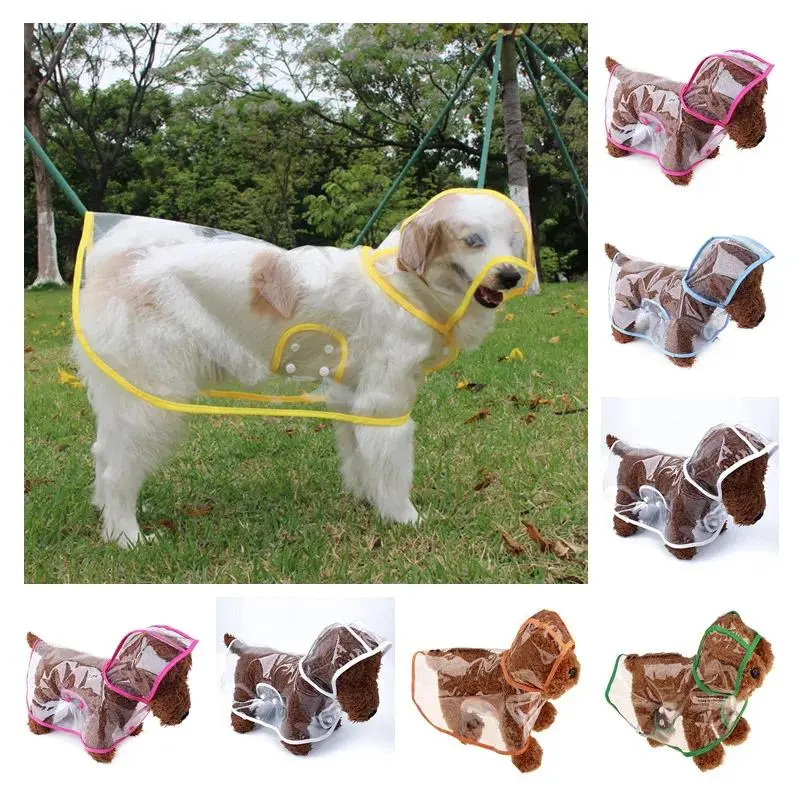 Transparent EVA Fabric Dog Raincoat - XS-8XL Universal Fit, Color-Edge Snap Closure, Waterproof Fashionable Outerwear for Large Dogs
