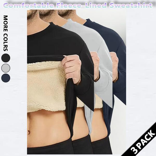 Men's autumn and winter warm thick round neck sweatshirt, soft fabric, resist the cold autumn and winter, autumn and winter cost-effective plus fleece sweatshirt, suitable for daily wear SpringStatements