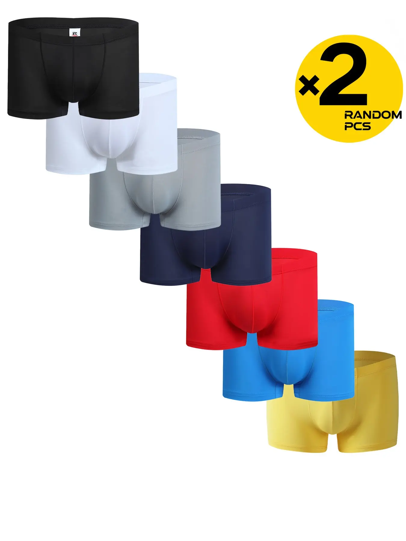 2/3/4 Pcs  Men's Plain Boxers, Seamless Ultrafine Fiber, Soft Stretch, U-Shaped Front Pocket, Low Waist, Random Delivery, All Seasons