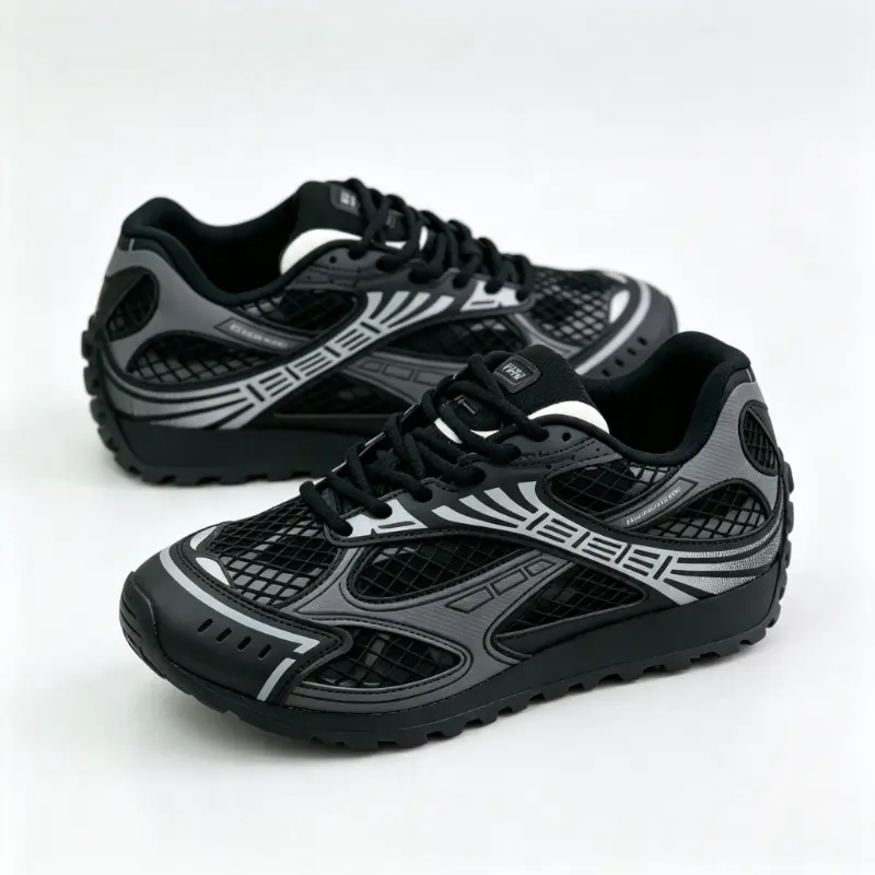 Unisex Retro Breathable Mesh Running Sneakers, Low Top Lace Up Fitness Footwear, Trendy Striped Casual Walking Trainers, Thick-soled Height-increasing Non-Slip Outdoor Daily Athletic Shoes