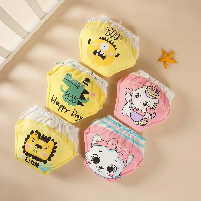 6pcs Soft Waterproof Training Pants for Boys and Girls, Cute Breathable Designs, Leakproof Potty Training Reusable Underwear