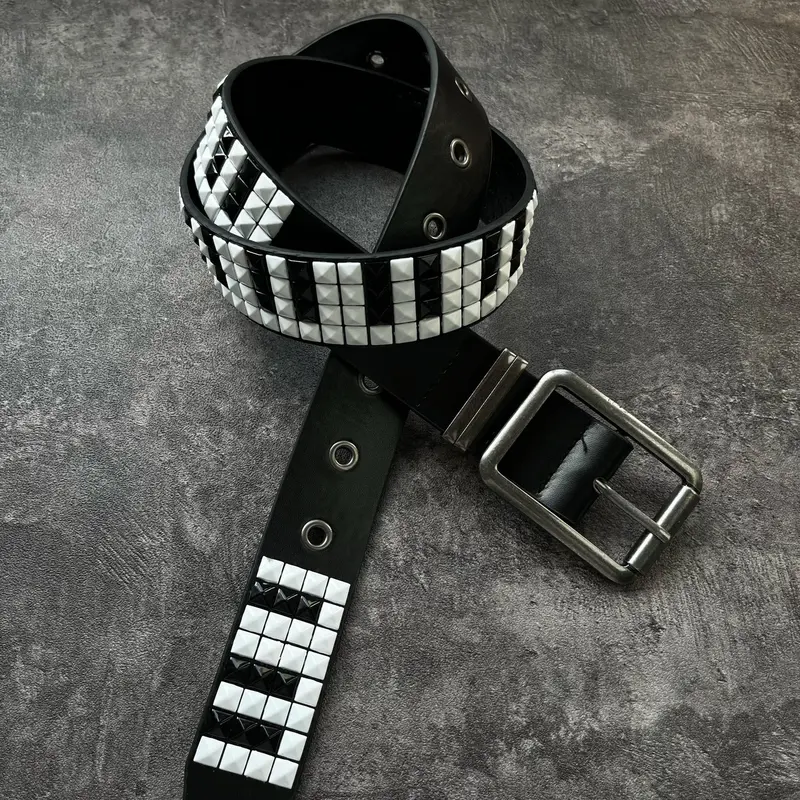 Piano Keys Print Belt Y2K Punk Rock Adjustable Waist Belt For Women Harajuku Streetwear Decorative Belt Printed Belt