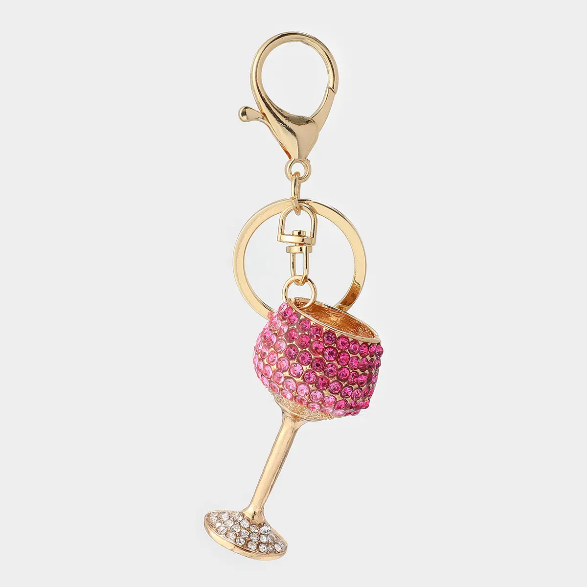 Cute Wine Glass Keychain for Women, Fashion Rhinestone Bling Bag Charm, Sparkling Purse Pendant, Happy Birthday Gift, Keychains For Women, Sparkle, Rhinestones, Nylon, Glamorous, Goblet, Glass Shape