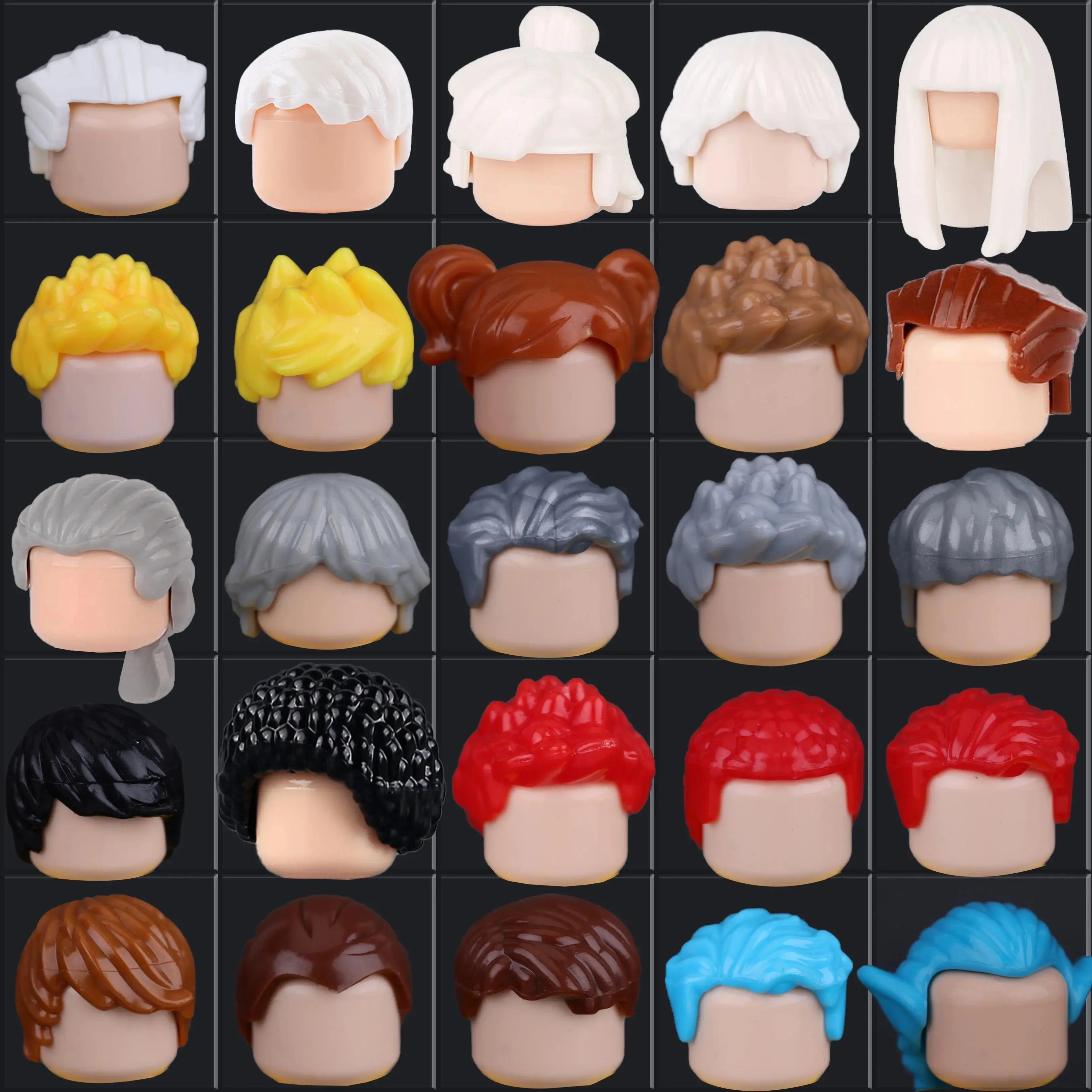 MOC City Hair Building Blocks Figures Hairstyle Accessories DIY Assemble Bricks Toys Kids Gift