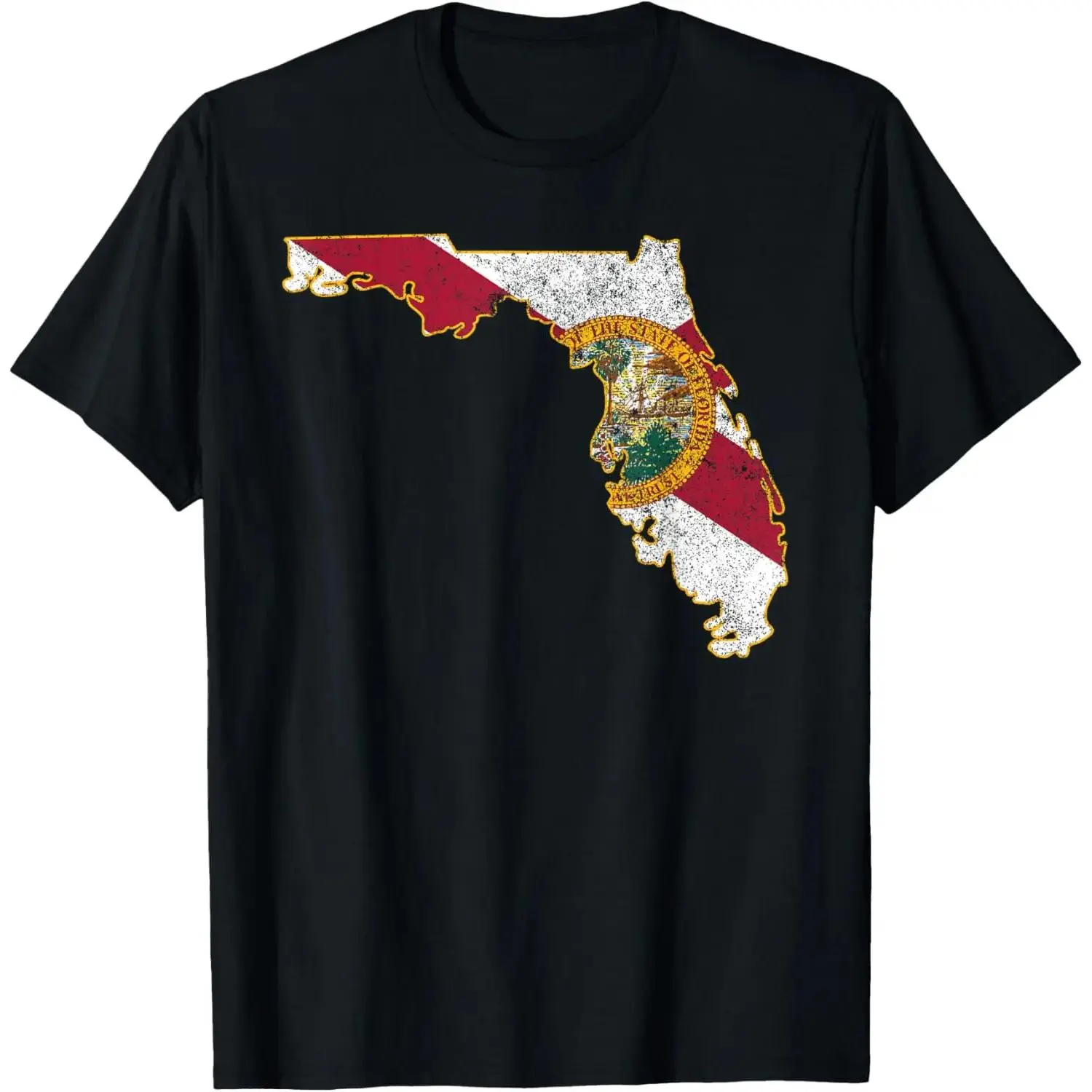 Florida Shirt: State T-Shirt With Florida Shape Flag T-Shirt# soft cotton short sleeve # versatile short sleeve