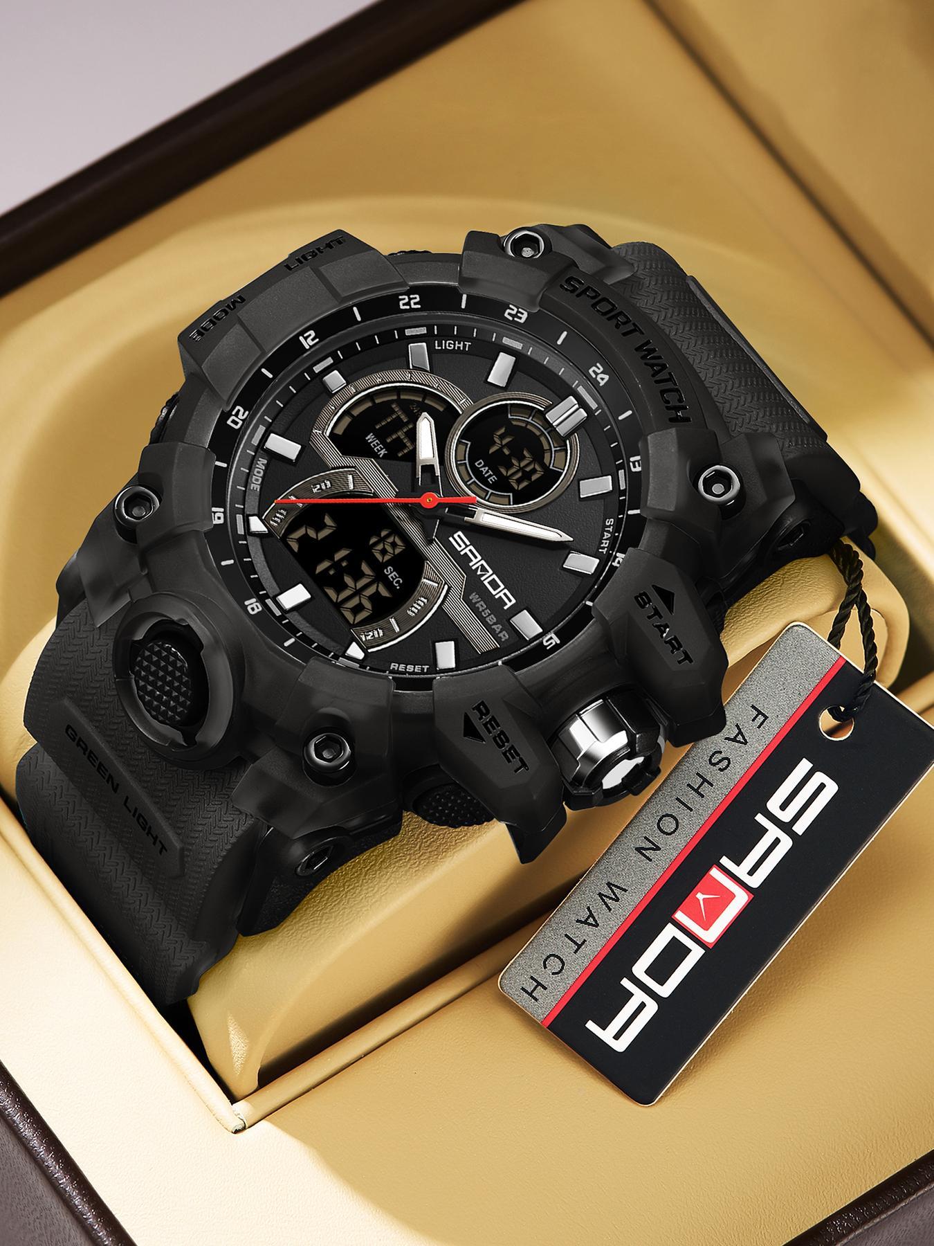 Men's Sports Digital Watch, Fashionable Digital Watch with Luminous Dial & Alarm Mode, Watch with Digital Display for Men, Sporty Waterproof Watch, Quartz Analog Wristwatch