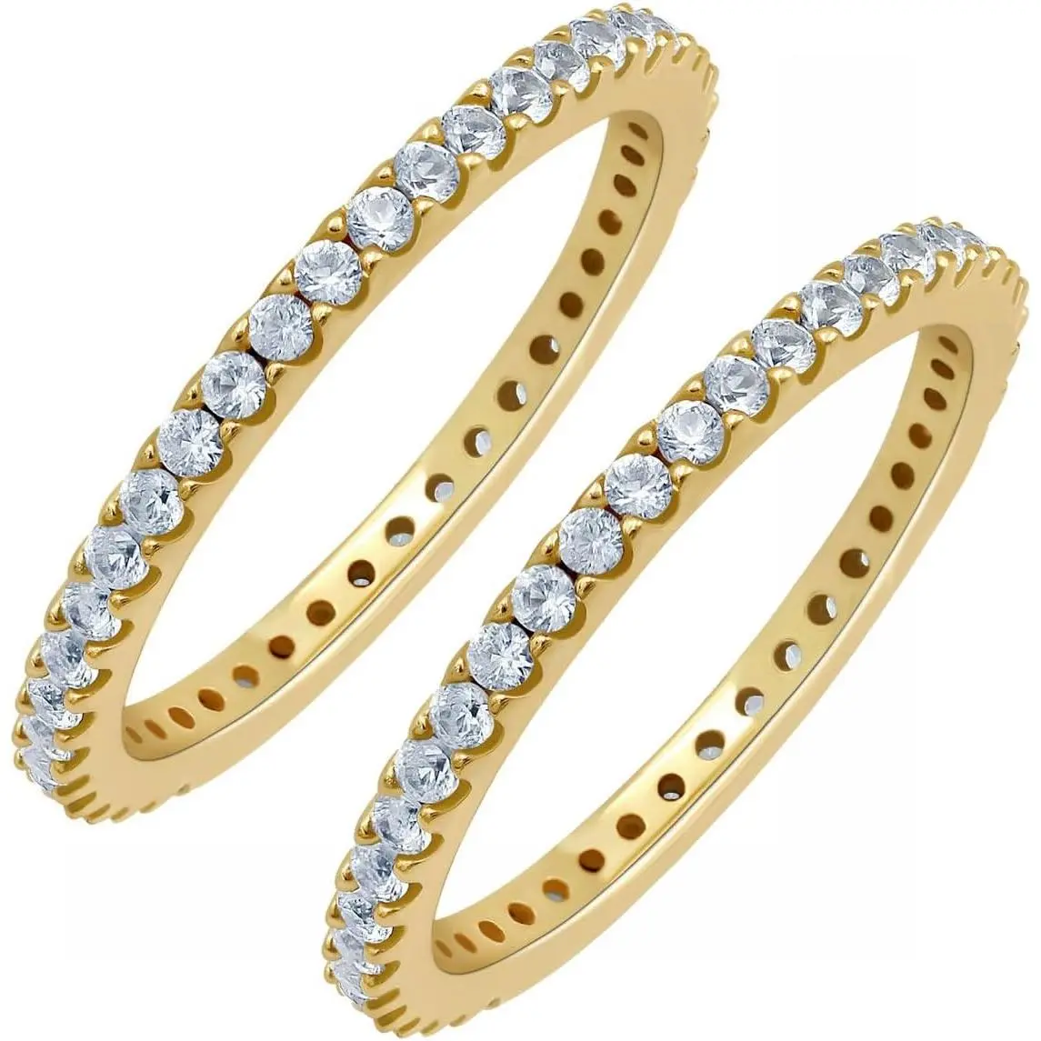 Stackable Eternity Ring for Women, Gold Plated, Ruby, Blue Sapphire, Simulated Diamond, Pink Sapphire, Emerald, Wedding Band, Hypoallergenic Labradorite Birthstone Gift Jewelry for Her