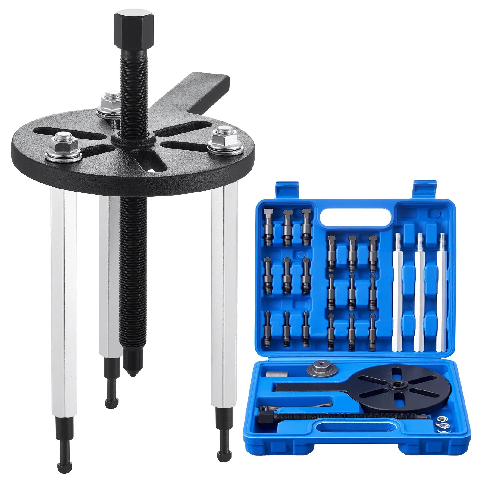 VEVOR Multifunctional 21-in-1 Bearing Puller Set Kit, 21PCS 3-Jaw Hook Tool for Internal/External & Shaft-Less Components, Heavy-Duty with Portable Storage Case