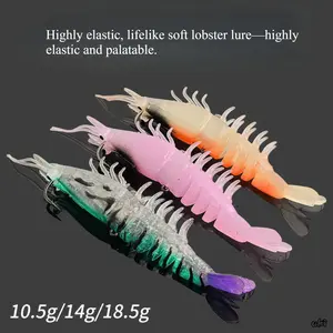Biomimetic Multi-Jointed Soft Shrimp Artificial Lure With Built-In Lead Weight, Glow-In-The-Dark Night Fishing Soft Bait Universal For Freshwater & Saltwater