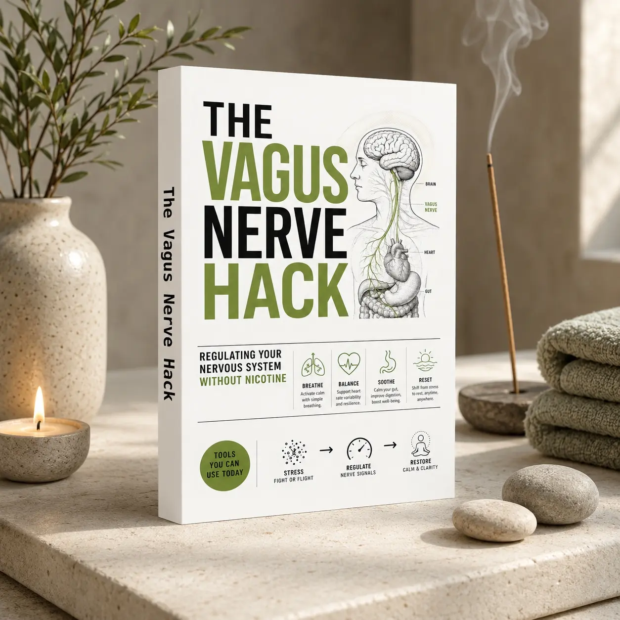 Health & Wellness Book, Vagus Nerve Reset Guide, Nervous System Regulation, Stress Relief & Nicotine-Free Calm
