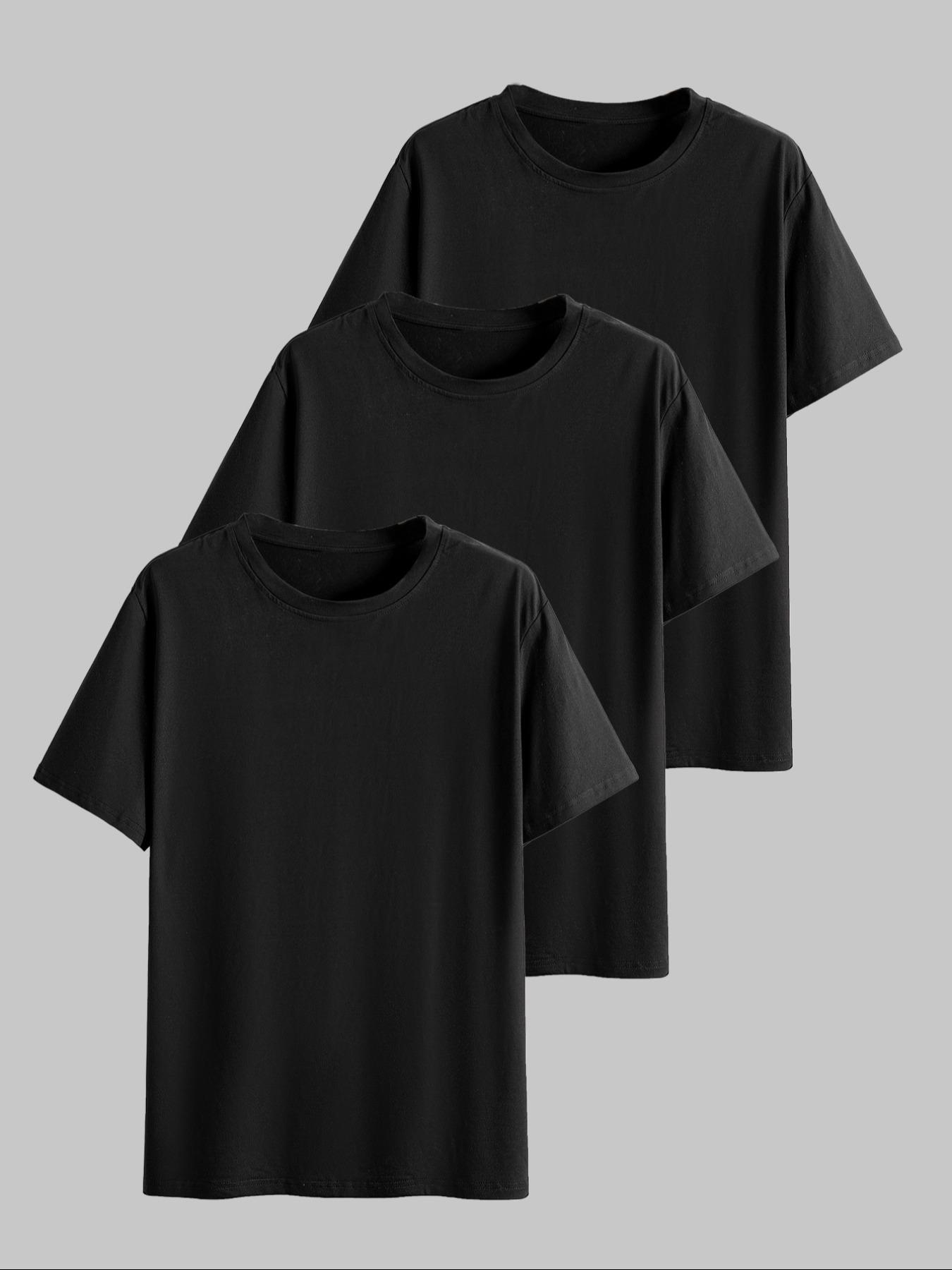 Men's Solid Color Round Neck Sleep Tee, Regular Fit Casual Soft Comfortable Short Sleeve PJ T-Shirt for Daily Home Wear, Men's Sleepwear for All Seasons