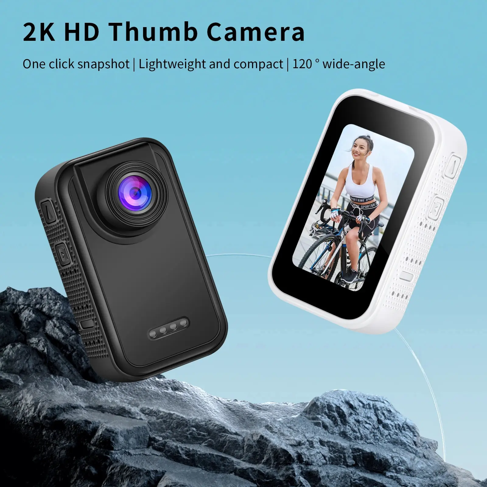 Action Camera, Portable Waterproof Outdoor Sports Camera with 2K Resolution, 1.47-in Screen, 10x-20x Optical Zoom, CMOS Sensor