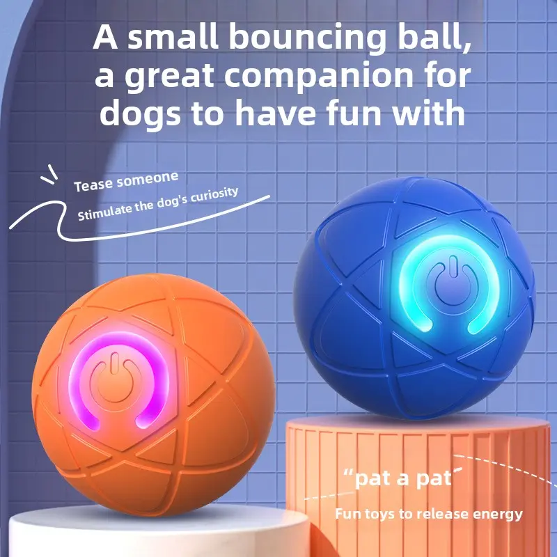Automatic Interactive Dog Toy Ball, Electric Bouncing Pet Ball, Rechargeable Self-Moving Chase Toy for Dogs, Puppies and Cats, Indoor Pet Enrichment and Boredom Relief, Gift for Dog Lovers