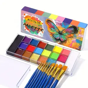 22 Color Face Painting Set with 10 Durable Brushes, Vibrant Paints for Parties, Birthdays, Halloween, Christmas, Body and Face Art Supplies