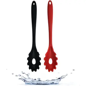Silicone Pasta Fork (11.2"), 2-Pack Spaghetti Server Spoon Heat Resistant 600°F, Food Grade Pasta Spoon, BPA Free, Noodle Spoons. (Silicone)