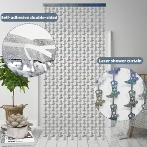 New 2m Laser Rain Curtain Halloween Decoration, Silver Color Rain Curtain, Party Decor, Boot Halloween Accessory, Door Curtain