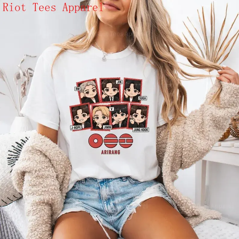 Arirang Chibi Boyband Shirt, Kawaii Kpop Group Fan Gift,Retro South Korea Music Shirt,Concert 2026 T-Shirt, Kpop Fan Gift