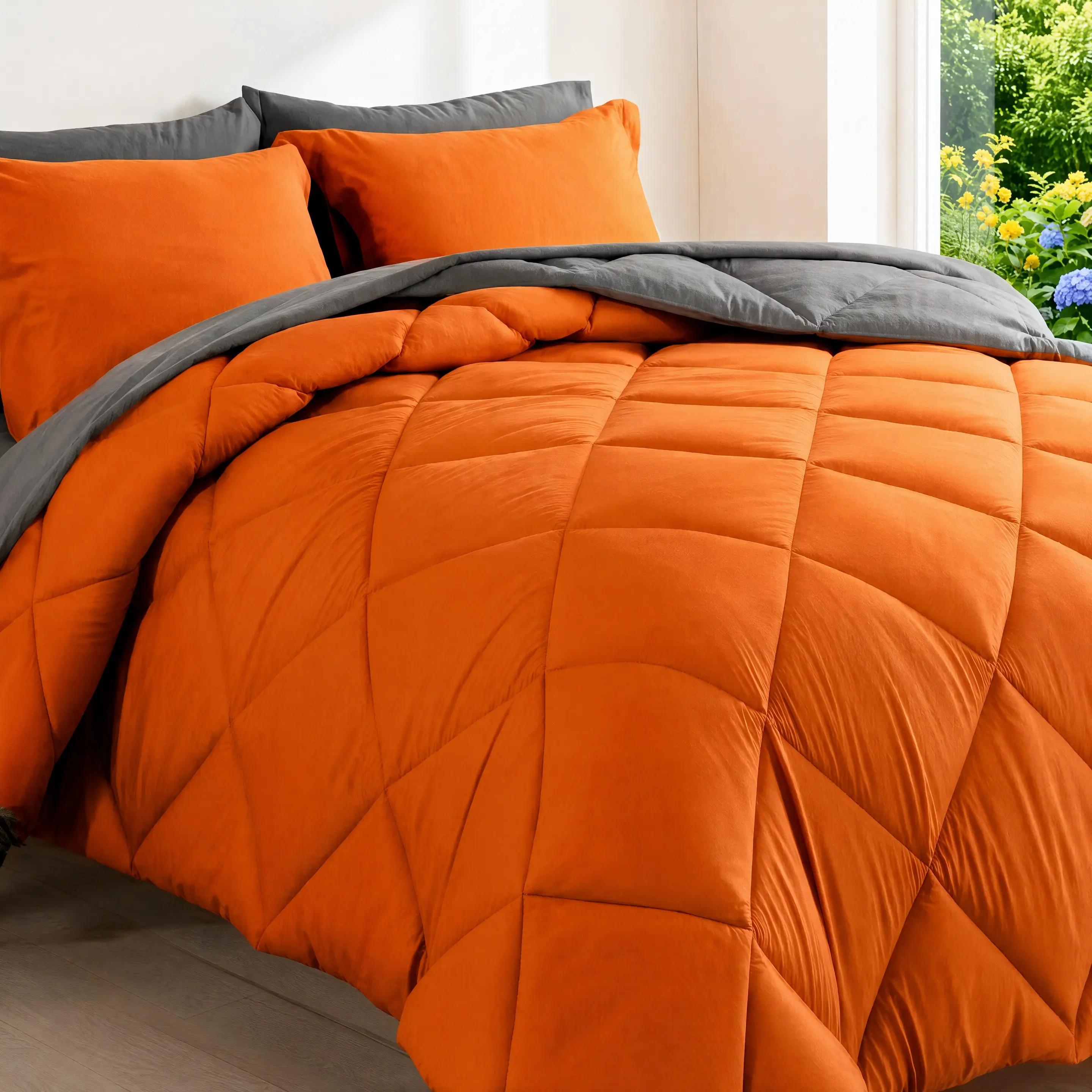 Cosybay 7-Piece Luxury Look Linen Blend Comforter Set - Queen/Full/King Sizes, Bed-in-a-Bag for Bedroom Decor, Includes Comforter, Flat Sheet, Fitted Sheet, 2 Pillowcases, 2 Pillow Shams, Soft Bedding for Home Hotel