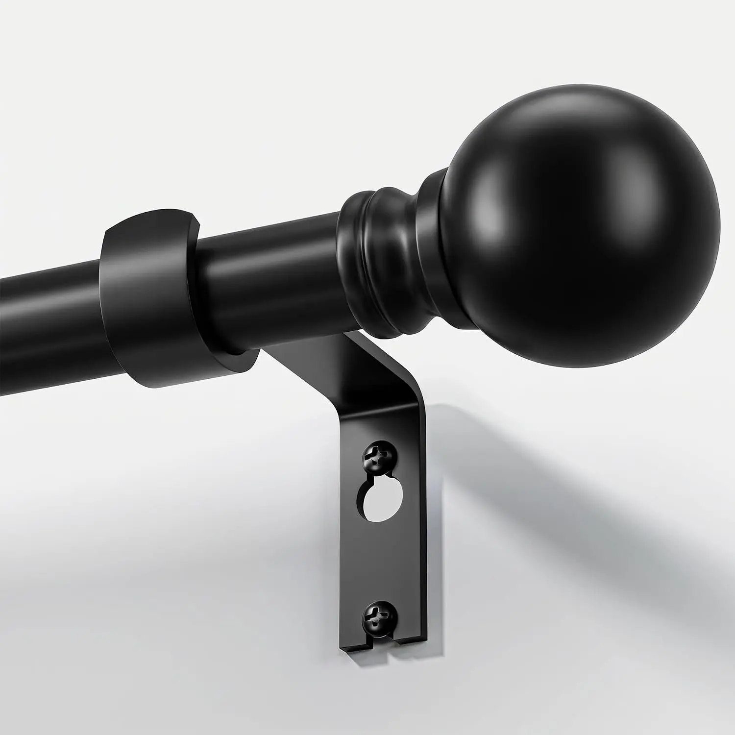 Black Curtain Rods for Windows 72 to 144 Inch 1" Diameter Heavy Duty Metal Adjustable Extra Long Blackout Traverse Window Treatment Rods with Decorative Finials Doorway Living Room Bedroom Kitchen