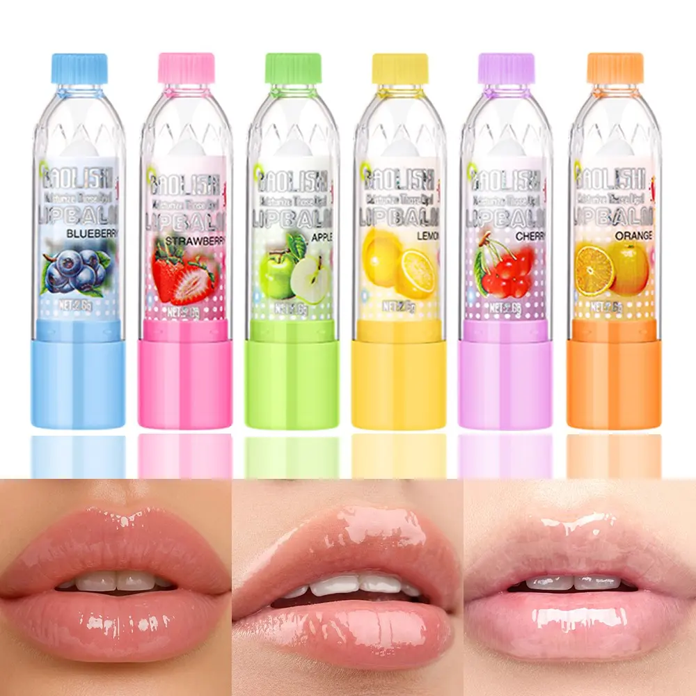 6Pcs Natural Lip Balm, Fruit Lip Balm, Moisturizing Lip Balms, Long-Lasting Hydration, Plant Squalane, Perfect for Christmas and Valentine's Day Gifts, Lip Balm Pack