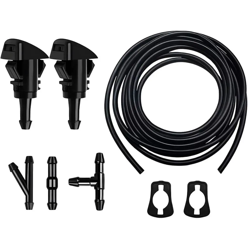 Windshield Washer Nozzles Kit, OEM# 5116079AA  Windshield  Nozzles and Fluid Hose with Connectors, Auto  Accessories, Compatible with Patriot Caliber